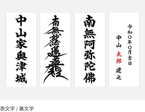 表文字 / 裏文字