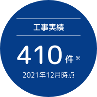 工事実績 410件 ※2021年12月時点